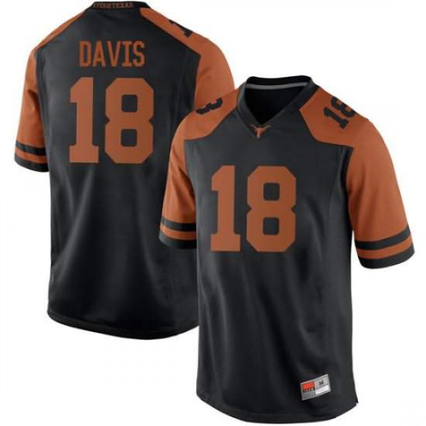 Men's University of Texas #18 Davante Davis Game College Jersey Black